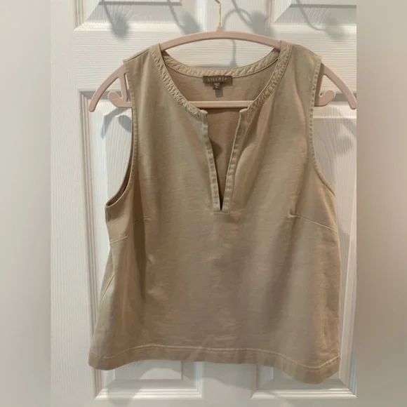 Lilla P Hook & Eye Sleeveless Women's Top in Pebble size Medium - Picture 7 of 8